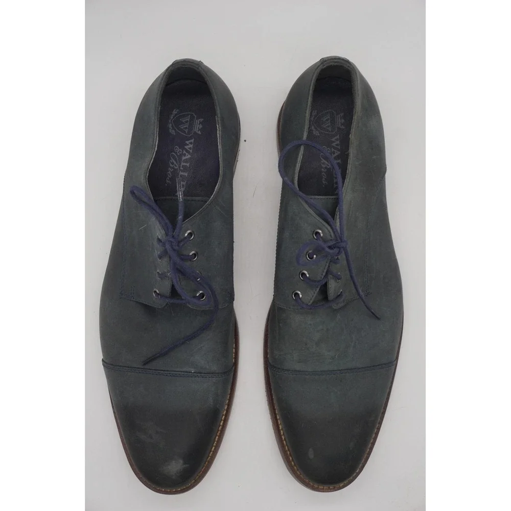 Wallin & Bros. Shoes Blue Leather Cap Toe Derby Dress M13618 Men's Size 13 M